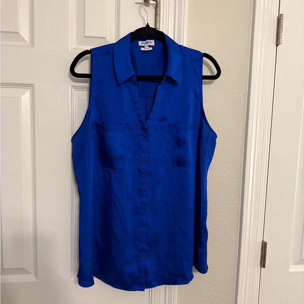 Express Royal Blue Sleeveless Blouse